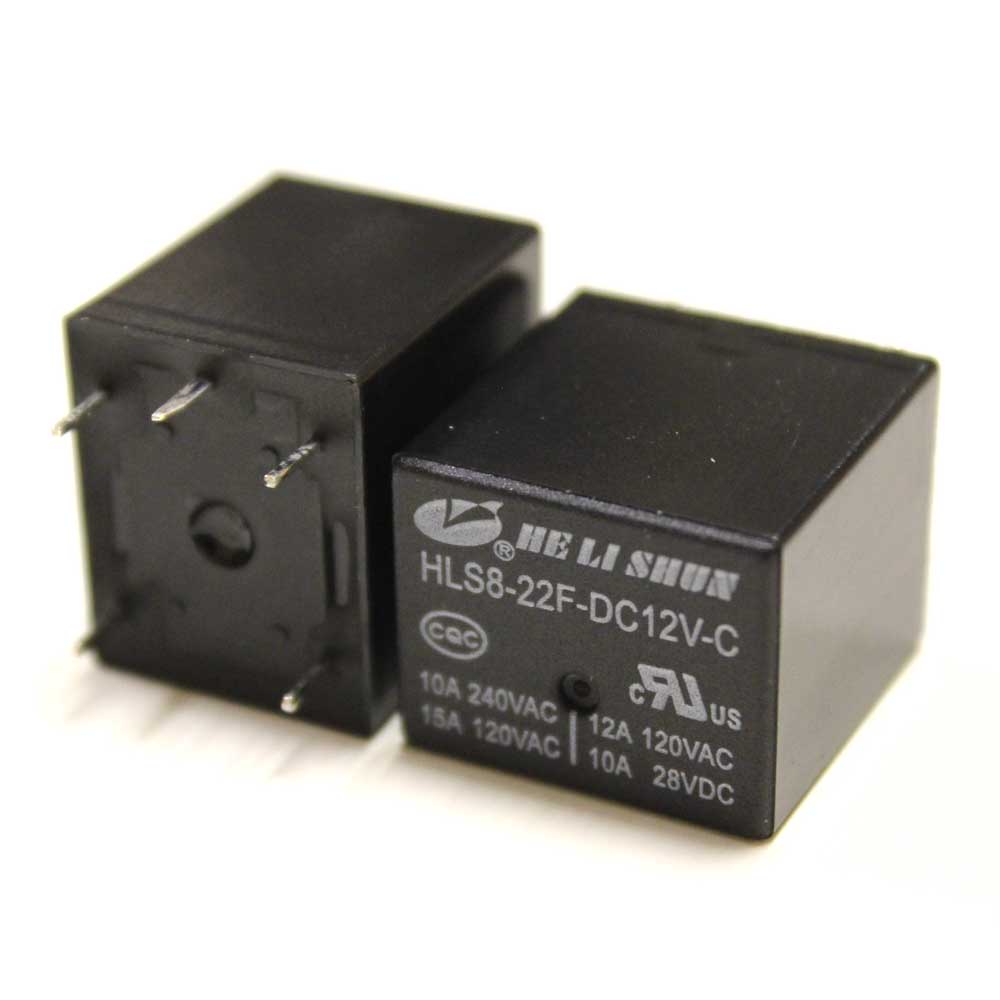 Реле 12V 15A HLS8-22F DC12V-15A-1C 20*16*20мм 5pin контакты под пайку